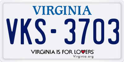 VA license plate VKS3703