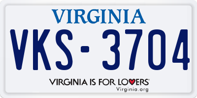 VA license plate VKS3704