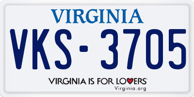 VA license plate VKS3705