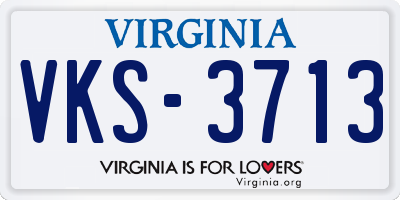 VA license plate VKS3713