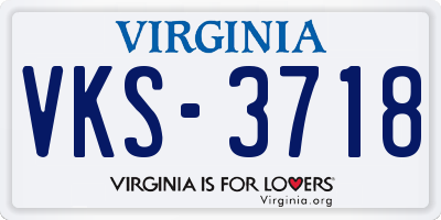 VA license plate VKS3718