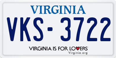 VA license plate VKS3722