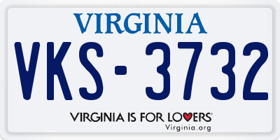 VA license plate VKS3732