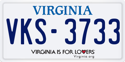 VA license plate VKS3733