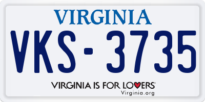 VA license plate VKS3735