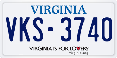 VA license plate VKS3740
