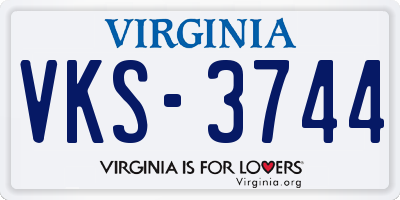 VA license plate VKS3744