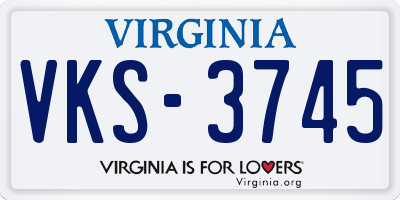 VA license plate VKS3745