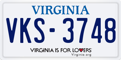 VA license plate VKS3748