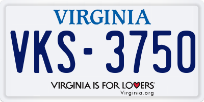 VA license plate VKS3750