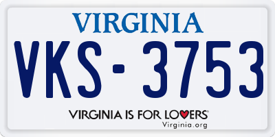 VA license plate VKS3753