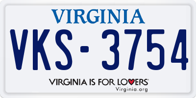 VA license plate VKS3754