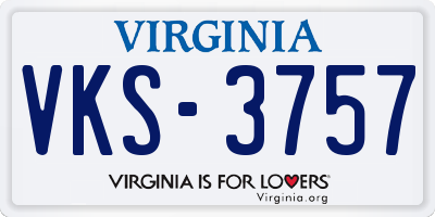 VA license plate VKS3757