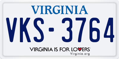 VA license plate VKS3764