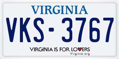 VA license plate VKS3767