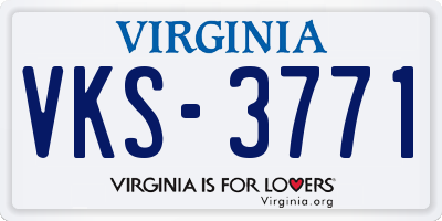 VA license plate VKS3771