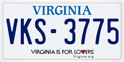 VA license plate VKS3775
