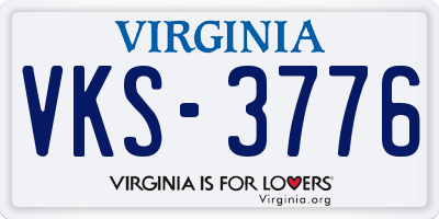VA license plate VKS3776