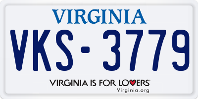 VA license plate VKS3779