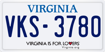 VA license plate VKS3780