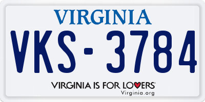 VA license plate VKS3784