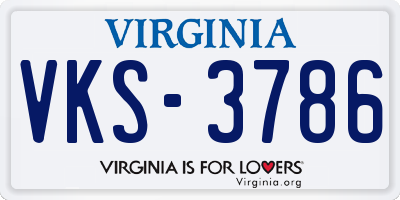 VA license plate VKS3786