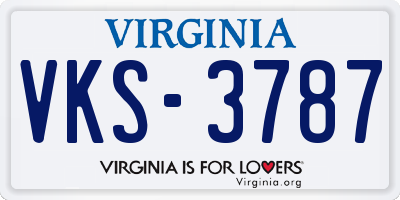 VA license plate VKS3787