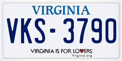 VA license plate VKS3790