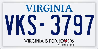 VA license plate VKS3797