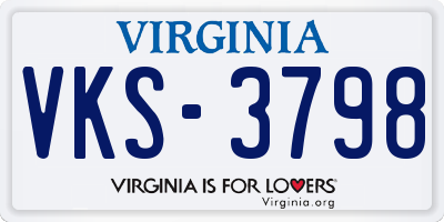 VA license plate VKS3798