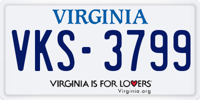 VA license plate VKS3799