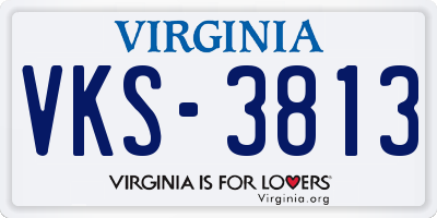 VA license plate VKS3813