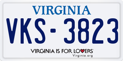 VA license plate VKS3823