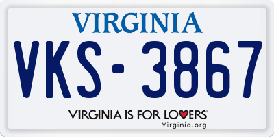 VA license plate VKS3867