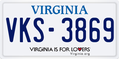 VA license plate VKS3869