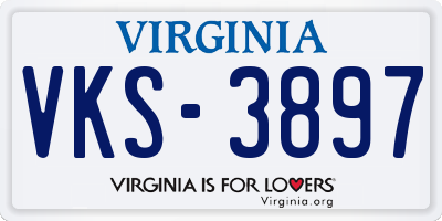 VA license plate VKS3897
