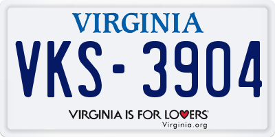 VA license plate VKS3904