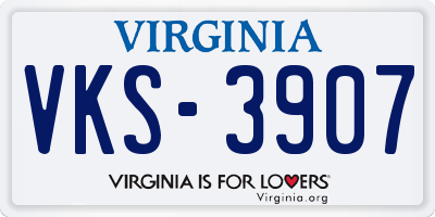 VA license plate VKS3907