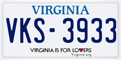 VA license plate VKS3933