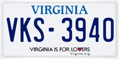 VA license plate VKS3940