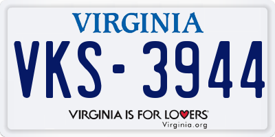 VA license plate VKS3944