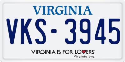 VA license plate VKS3945
