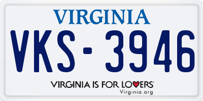 VA license plate VKS3946