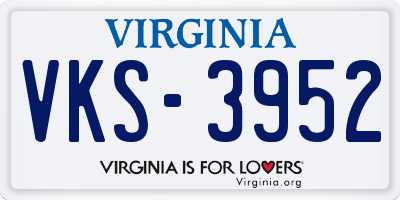 VA license plate VKS3952