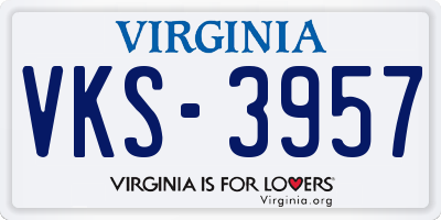 VA license plate VKS3957