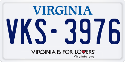 VA license plate VKS3976
