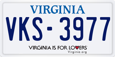 VA license plate VKS3977