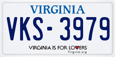 VA license plate VKS3979