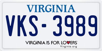 VA license plate VKS3989