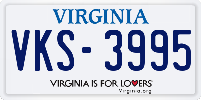 VA license plate VKS3995